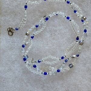 Elegant Blue and Silver Beaded Necklace